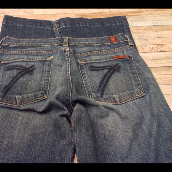 7 FOR ALL MANKIND Dojo SZ 28 Jeans Distressed - Picture 4 of 6